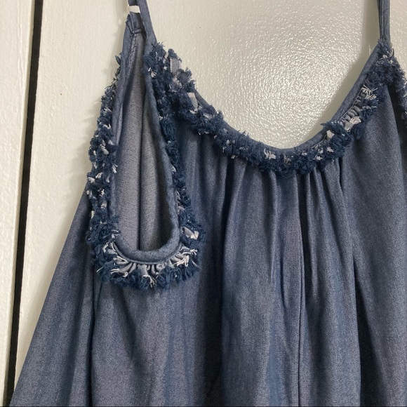 Romper Jumpsuit Chambray Denim Wide Leg Lightweight Cami  Culottes Womens Small - Picture 11 of 16